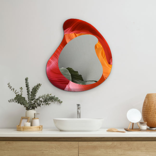 Red Fire Shattered Splendor Mirror