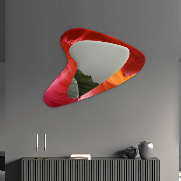 Modern Reflections Mirror Set Red Fire