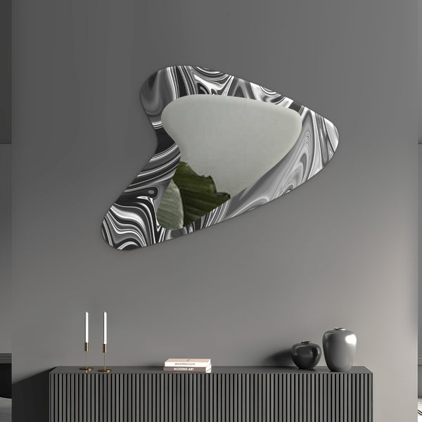 Black and White Modern Reflections Mirror Set