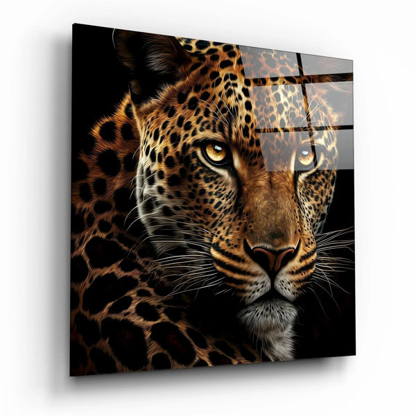 Leopard Glass wall art | Designer Collection