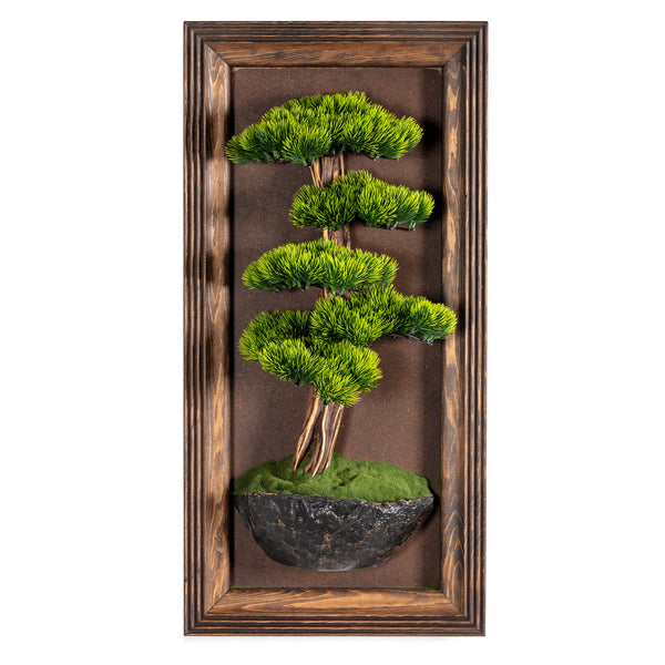 Green Frame 3D Wall Art Bonsai Tree