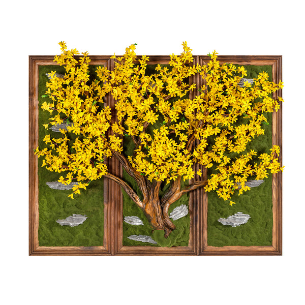 Yellow Triple Jasmine 3D Wall Art Bonsai Tree