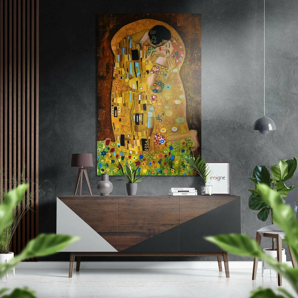 Klimt's Kiss | Alu-Dibond brushed Wall Art