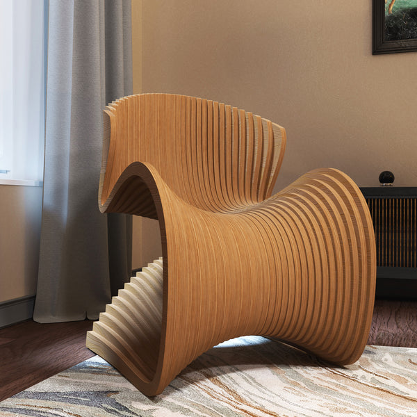 فن | بارامترية | كرسي أويستر مزخرف مصنوع من الخشب