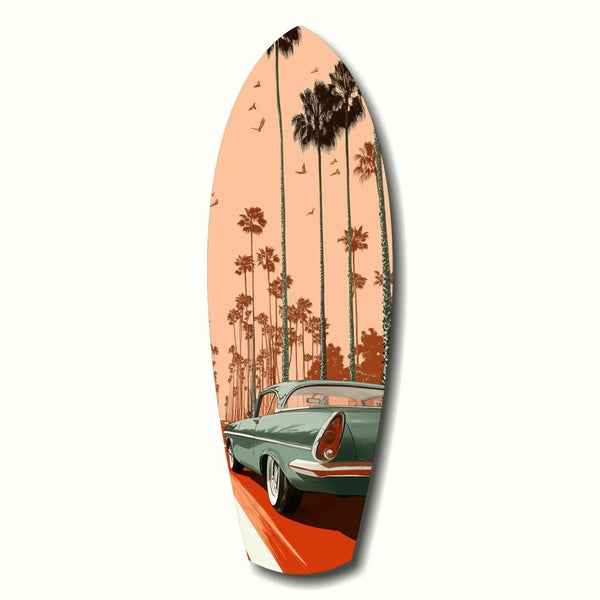 Surfboard Glass wall art | California Dreams