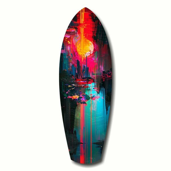 Surfboard Glass wall art | Dark City