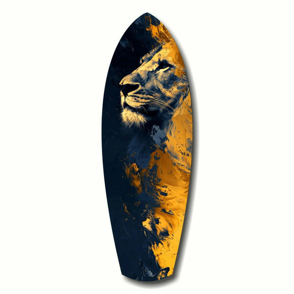 Surfboard Glass wall art | Lion