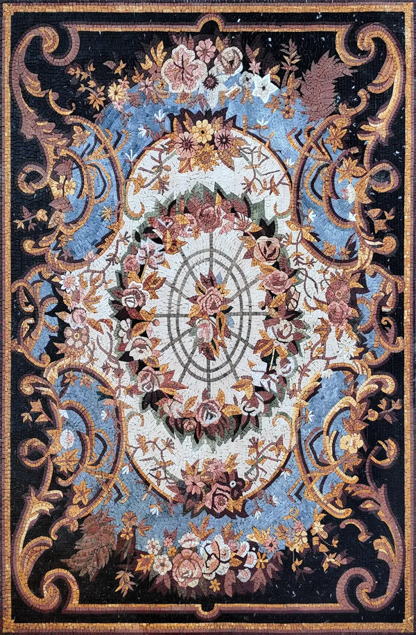 Dramatic Floral Patterned Rug