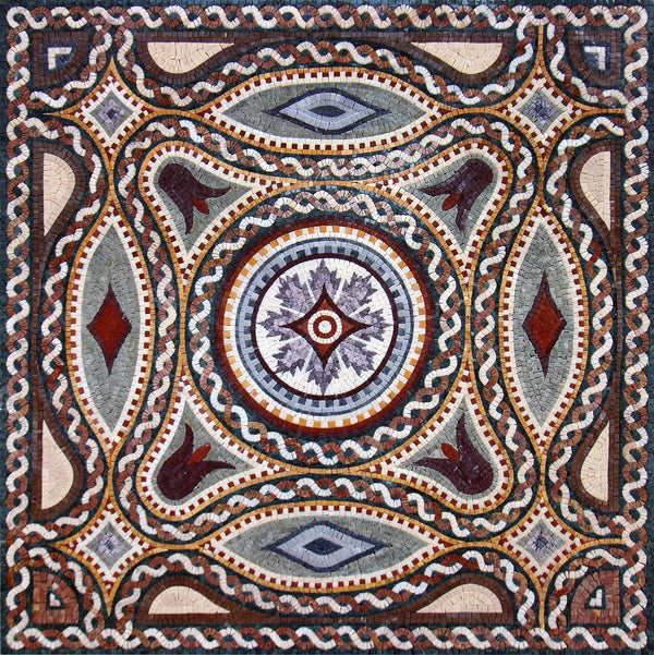 Ornate Braided Pattern Mosaic Rug