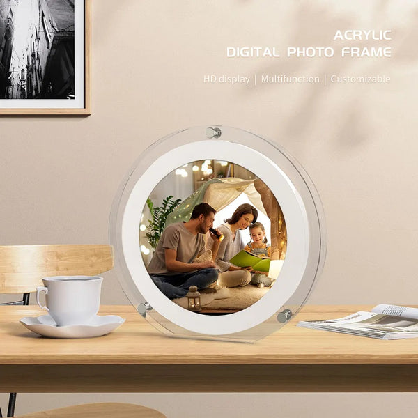 5 inch Round Acrylic photo & Video frame, Infinite Video