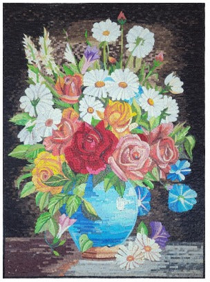 Flowers Vase Marble Painting