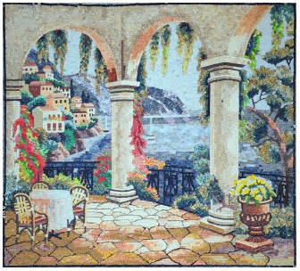 Garden View Marble Painting
