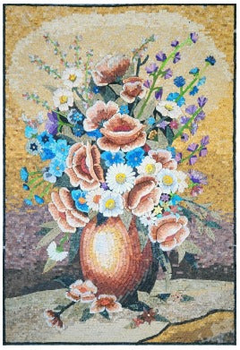 Flower Vase Marble Painting