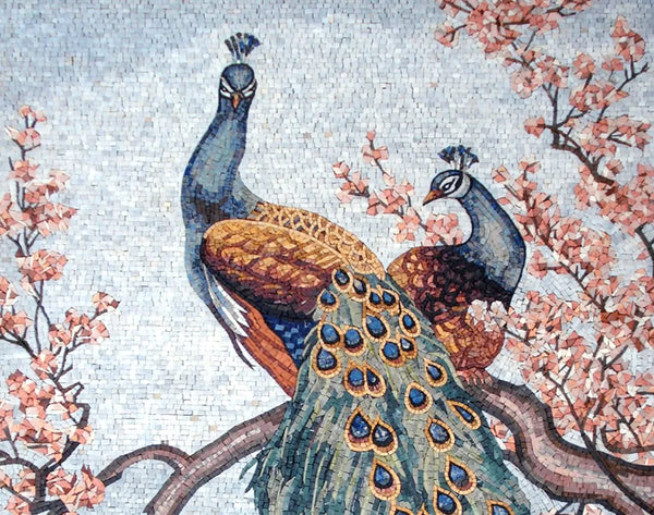 Two Peacocks in a Cherry Tree