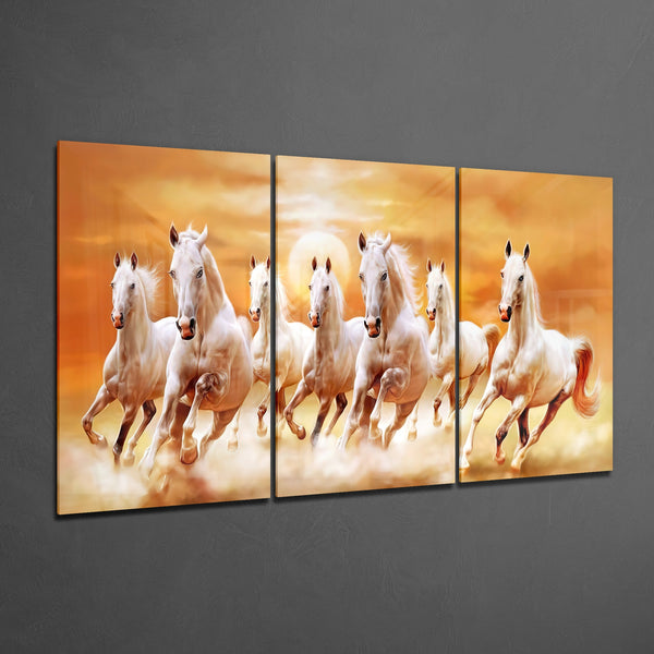 لوحة فنية جدارية مطبوعة على شكل حصان من الزجاج الإضافي