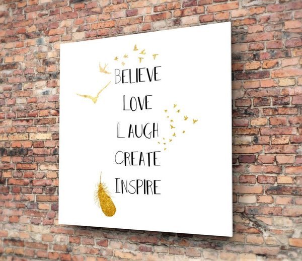Believe - Glass painting wall art