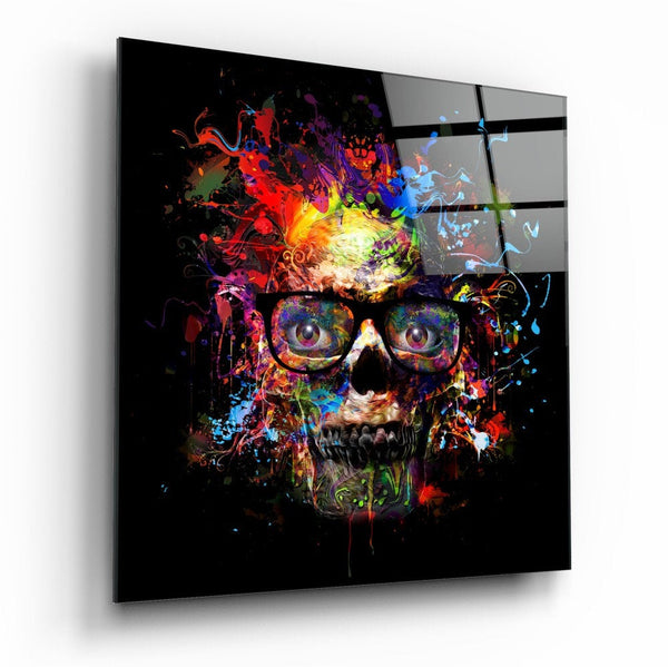 Colored Skull | Glass printing Wall art