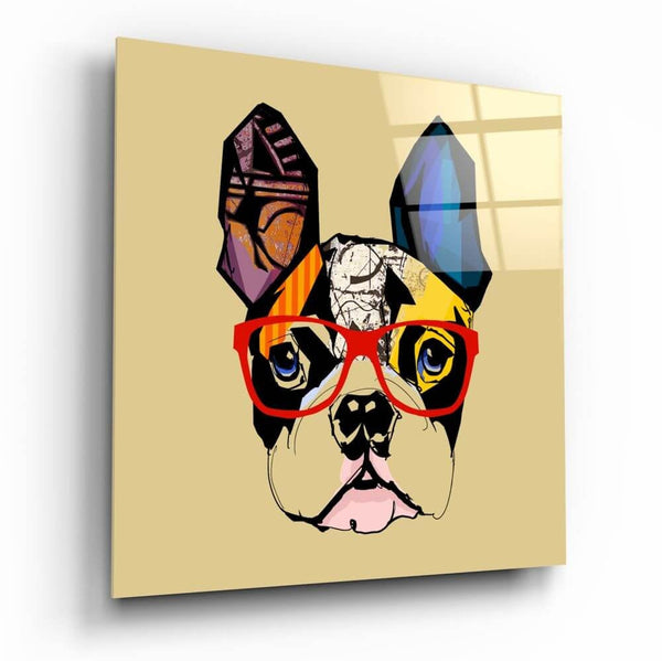 Bulldog Dog Glass wall art