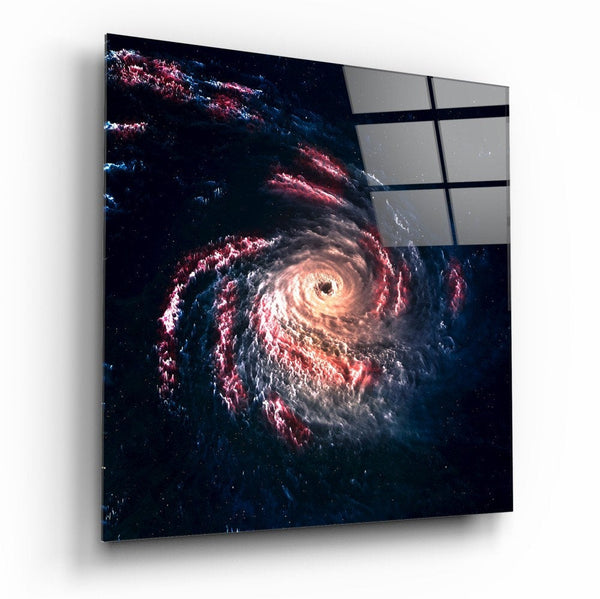 ثقب أسود الفضاء - لوحة فنية جدارية مطبوعة على الزجاج