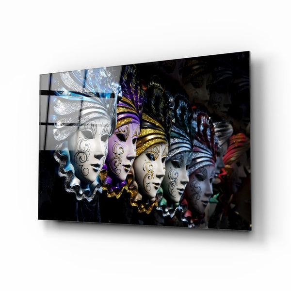 Venetian Carnival Masks - Glass printing wall art