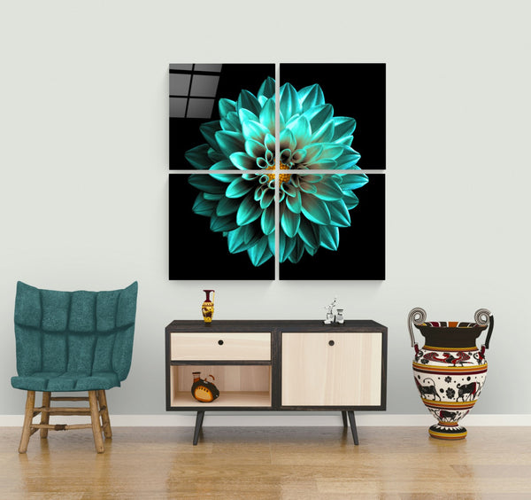 Green Chrysanthemum | Glass wall art