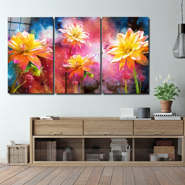 Yellow Flowers - Extra Glass printing wall art