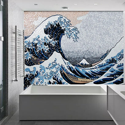 Golden Wave Mosaic Masterpiece