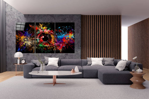 Colors in Eyes - Large Glass printing wall art
